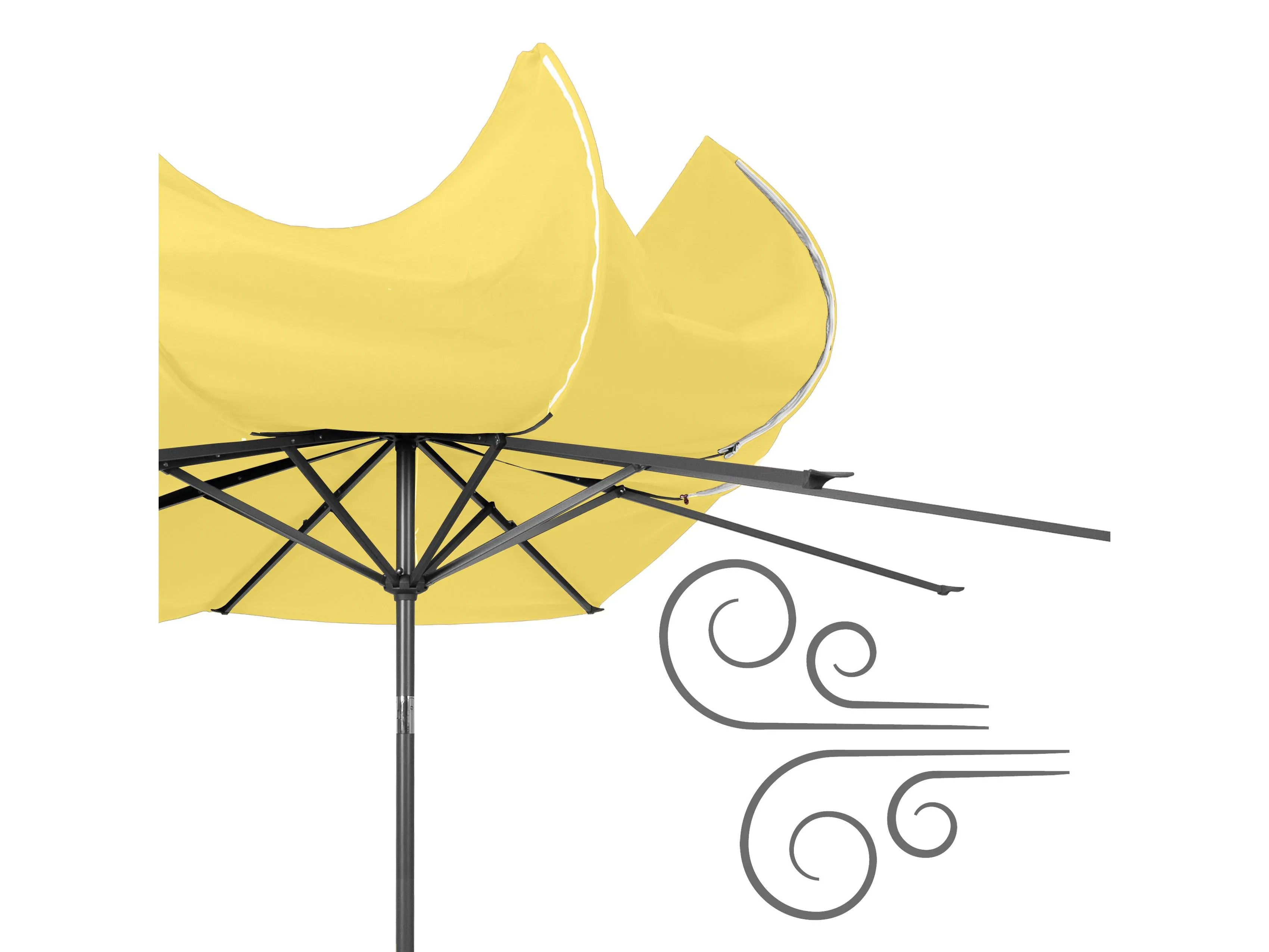 10ft Wind Resistant Yellow Patio Umbrella