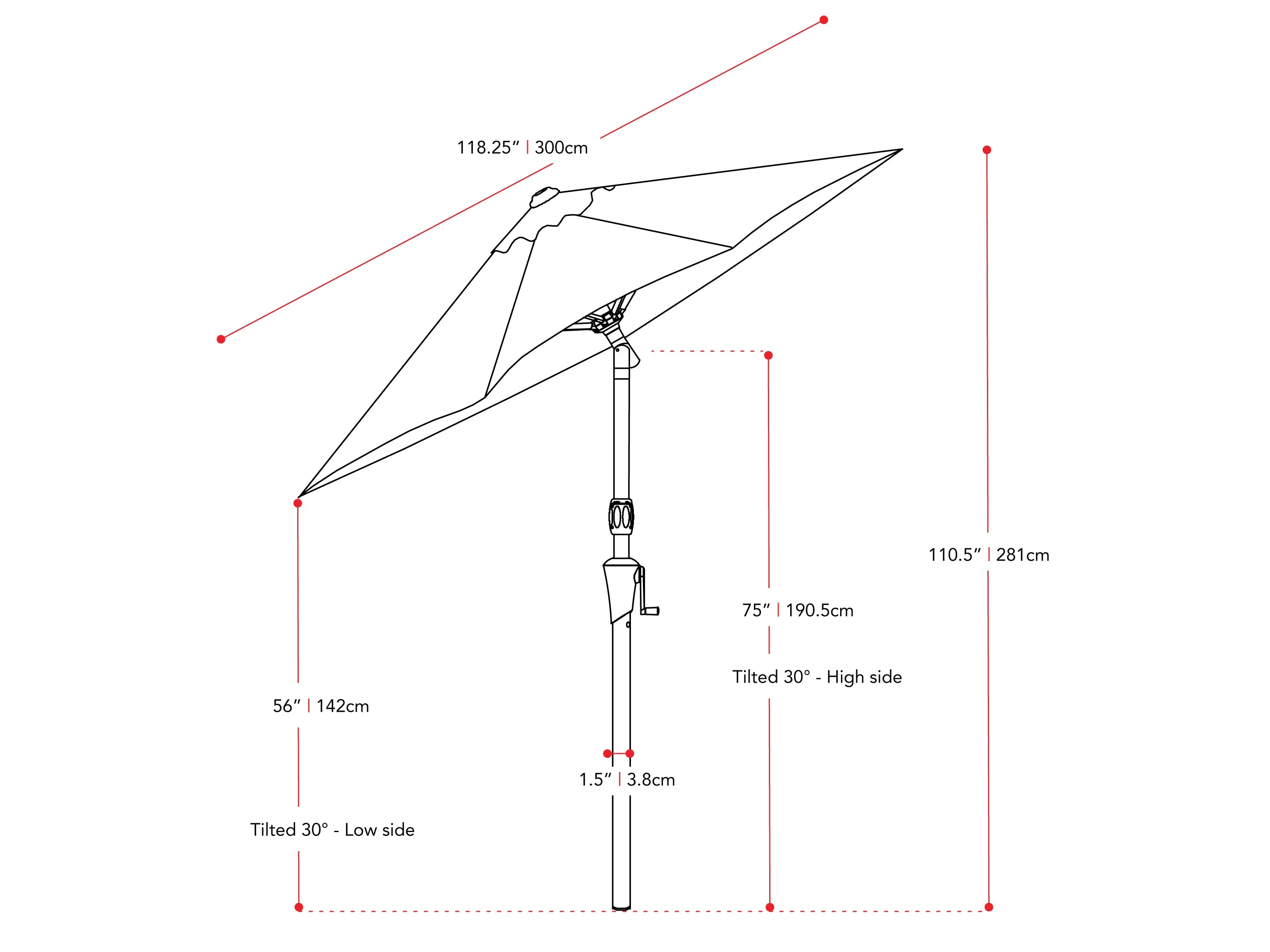 10ft Wind Resistant Yellow Patio Umbrella