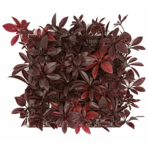 10"x10" UV-Resistant Outdoor Artificial Schefflera Mat -Burgundy (pack of 6)