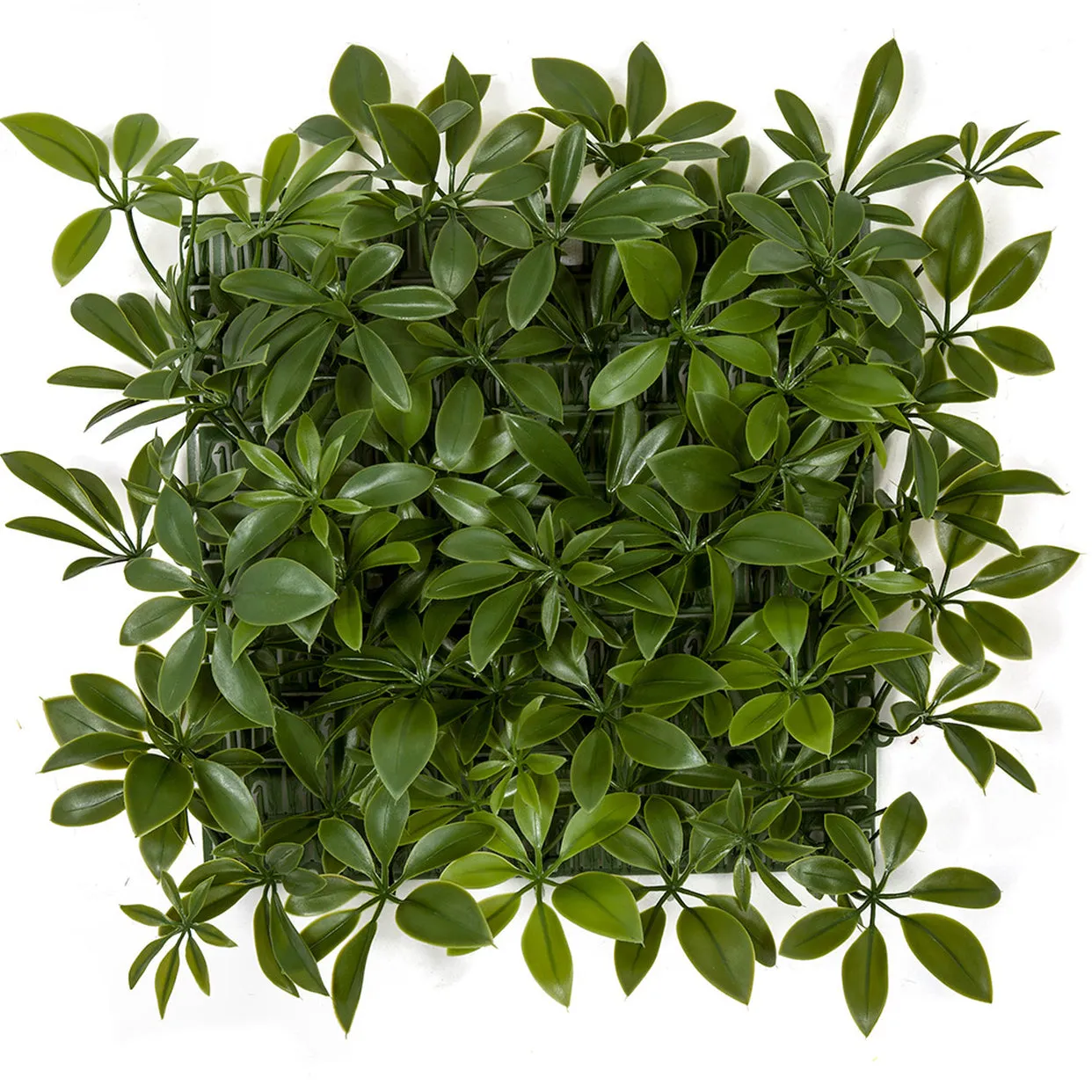 10"x10" UV-Resistant Outdoor Artificial Schefflera Mat -Green (pack of 6)