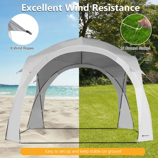 11 x 11 Feet Patio Sun Shade Shelter Canopy Tent Portable UPF 50  Outdoor Beach-White