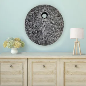 20" Contemporary Grey Round Wall Art By Homeroots