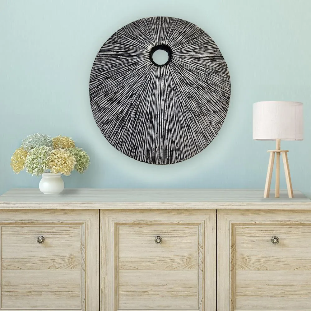 20" Contemporary Grey Round Wall Art By Homeroots