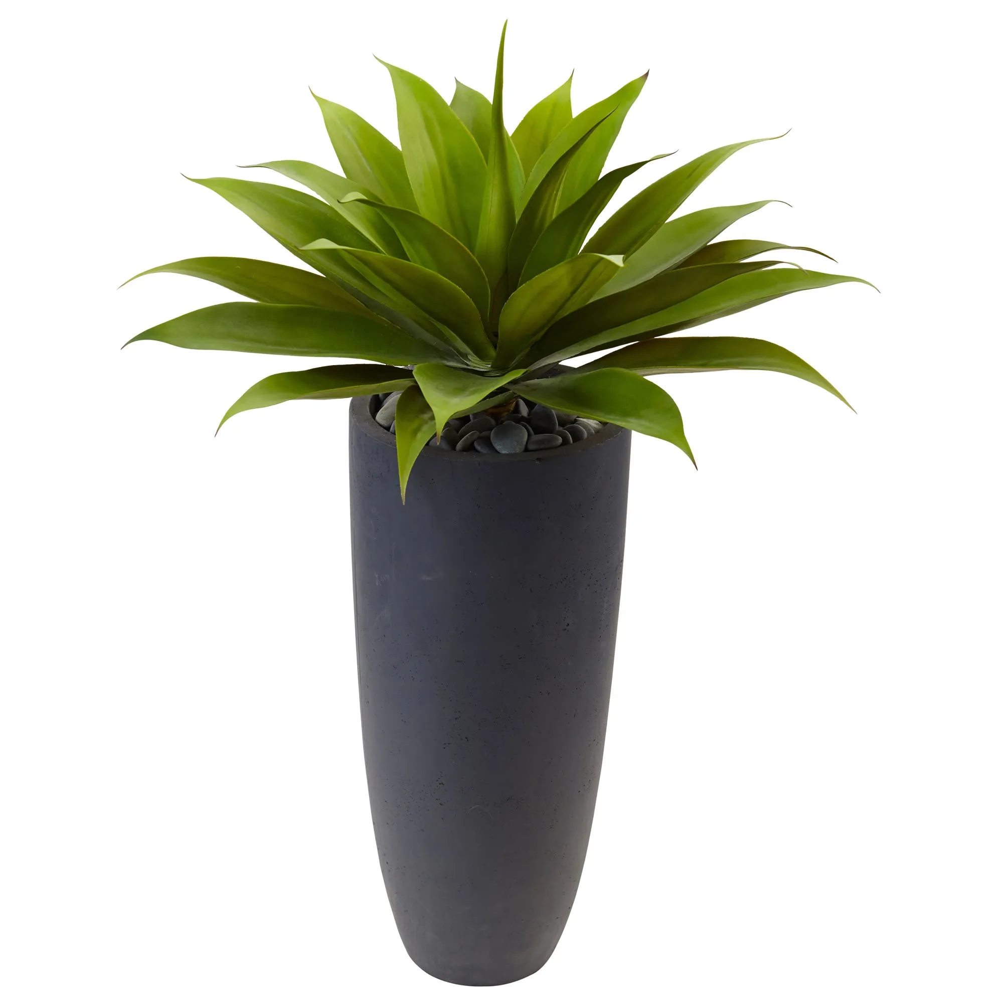 38" Agave in Gray Cylinder Planter - Low Maintenance, Life-Like & Vibrant Silk Plants For Busy People.