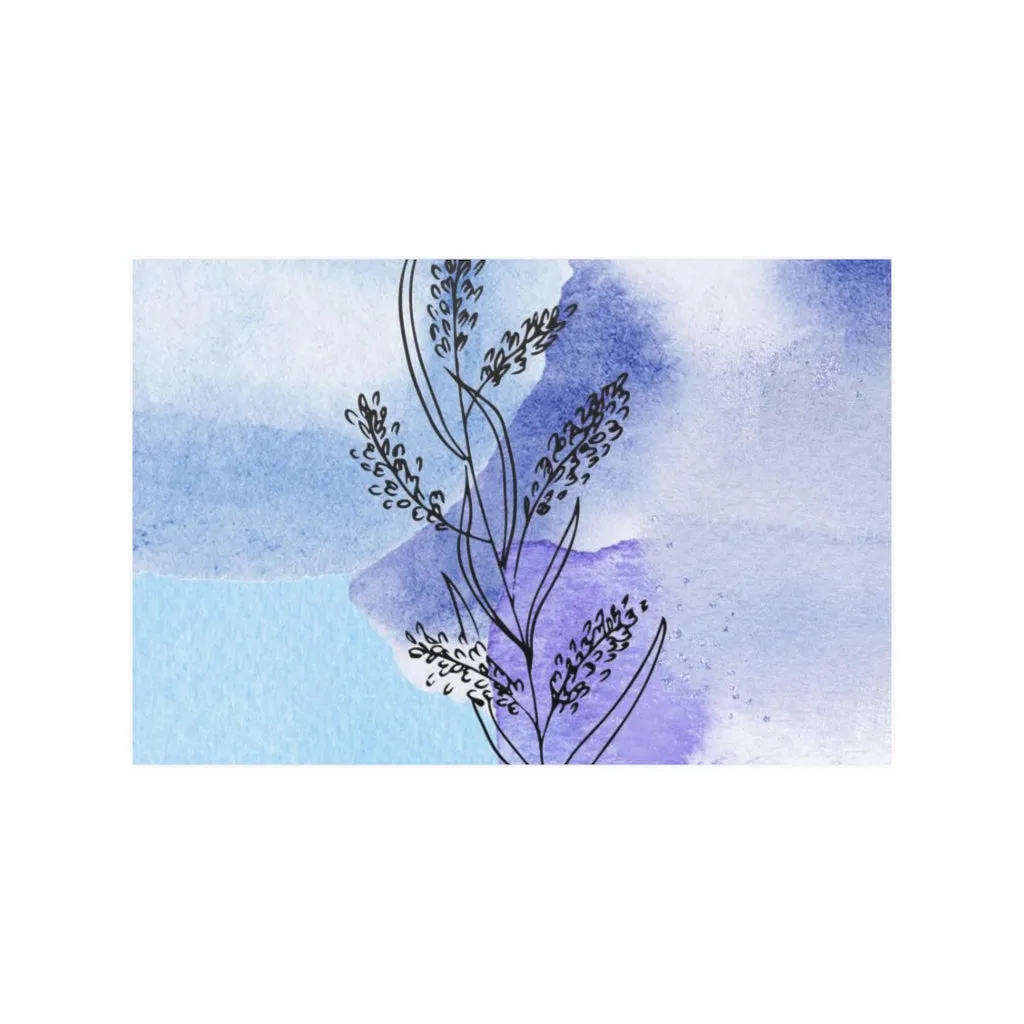 Abstract Boho Art Prints | Blue Lavender Floral