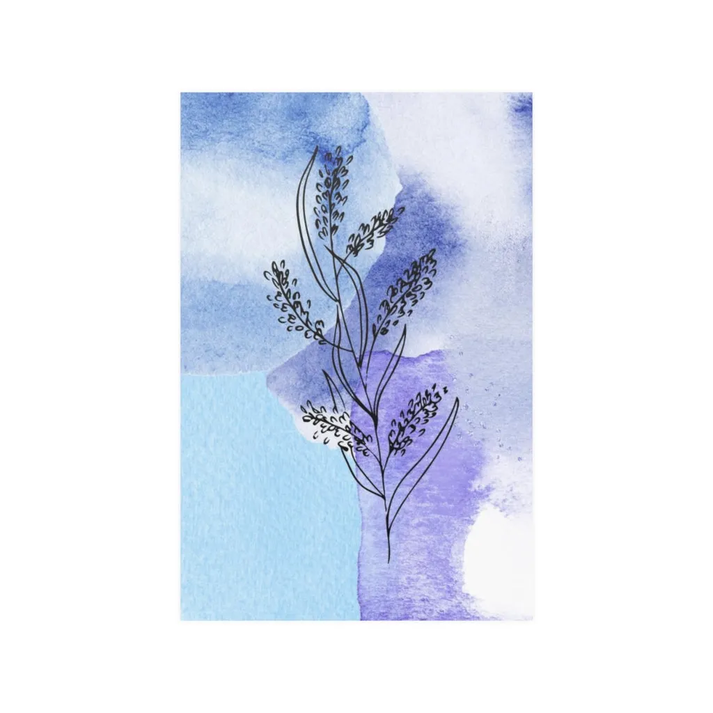 Abstract Boho Art Prints | Blue Lavender Floral