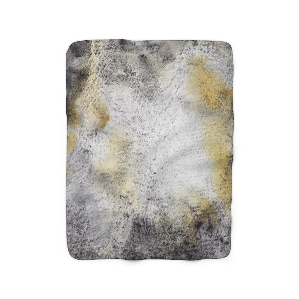 Abstract Boho Comfy Blanket | Grey Yellow Ombre