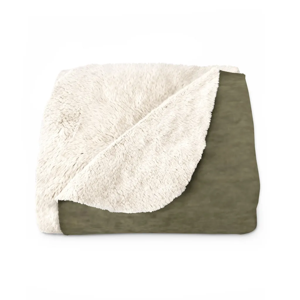 Abstract Boho Comfy Blanket | Moss Green Ombre