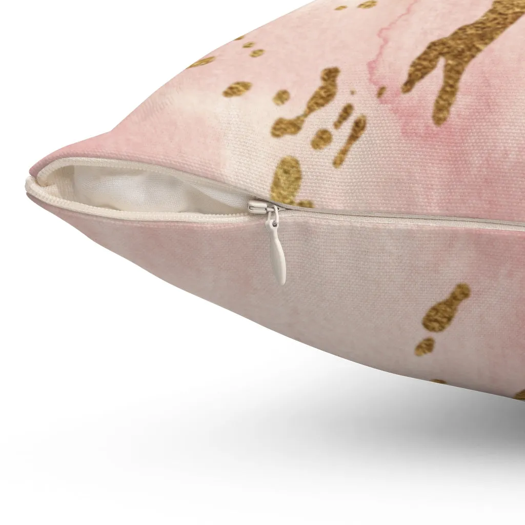 Abstract Boho Pillow Cover | Blush Pink Gold