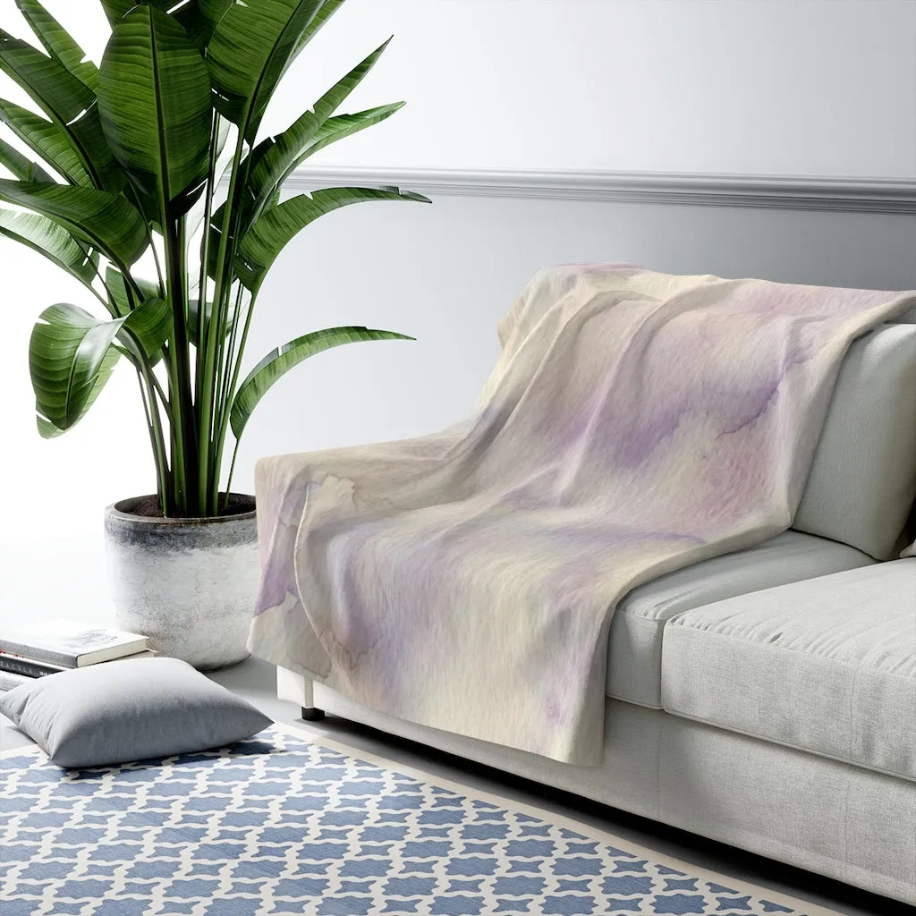 Abstract Comfy Blanket | Lavander Purple Beige