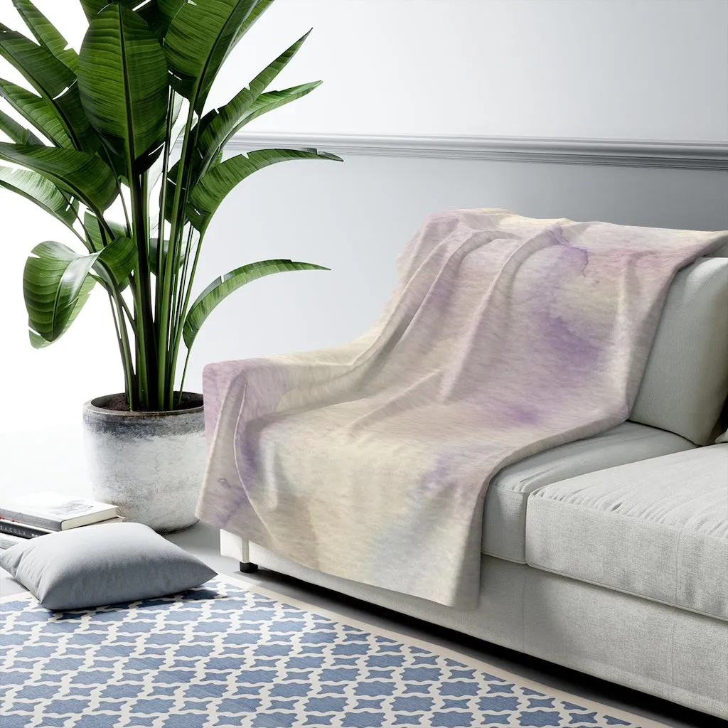 Abstract Comfy Blanket | Lavander Purple Beige