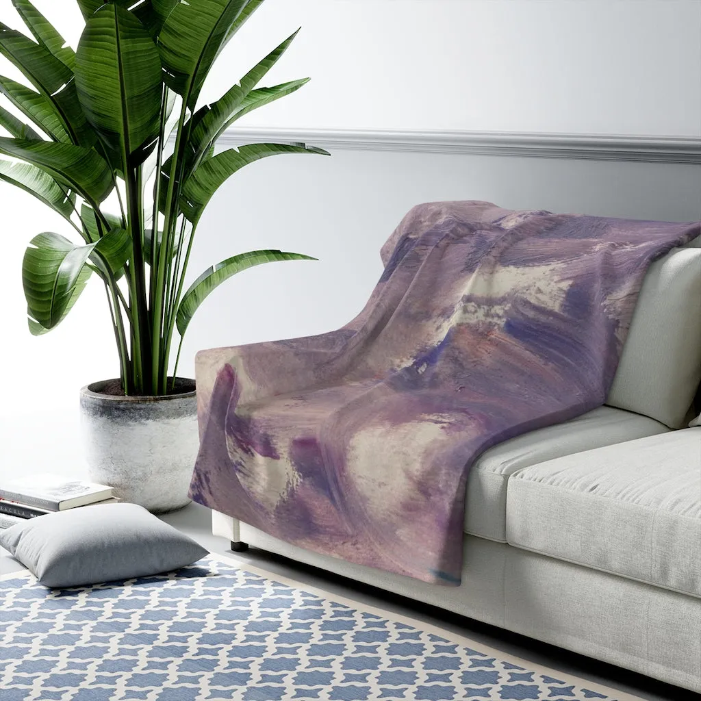 Abstract Comfy Blanket | Lavander Purple Cream