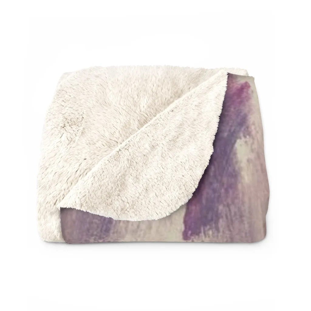 Abstract Comfy Blanket | Lavander Purple Cream