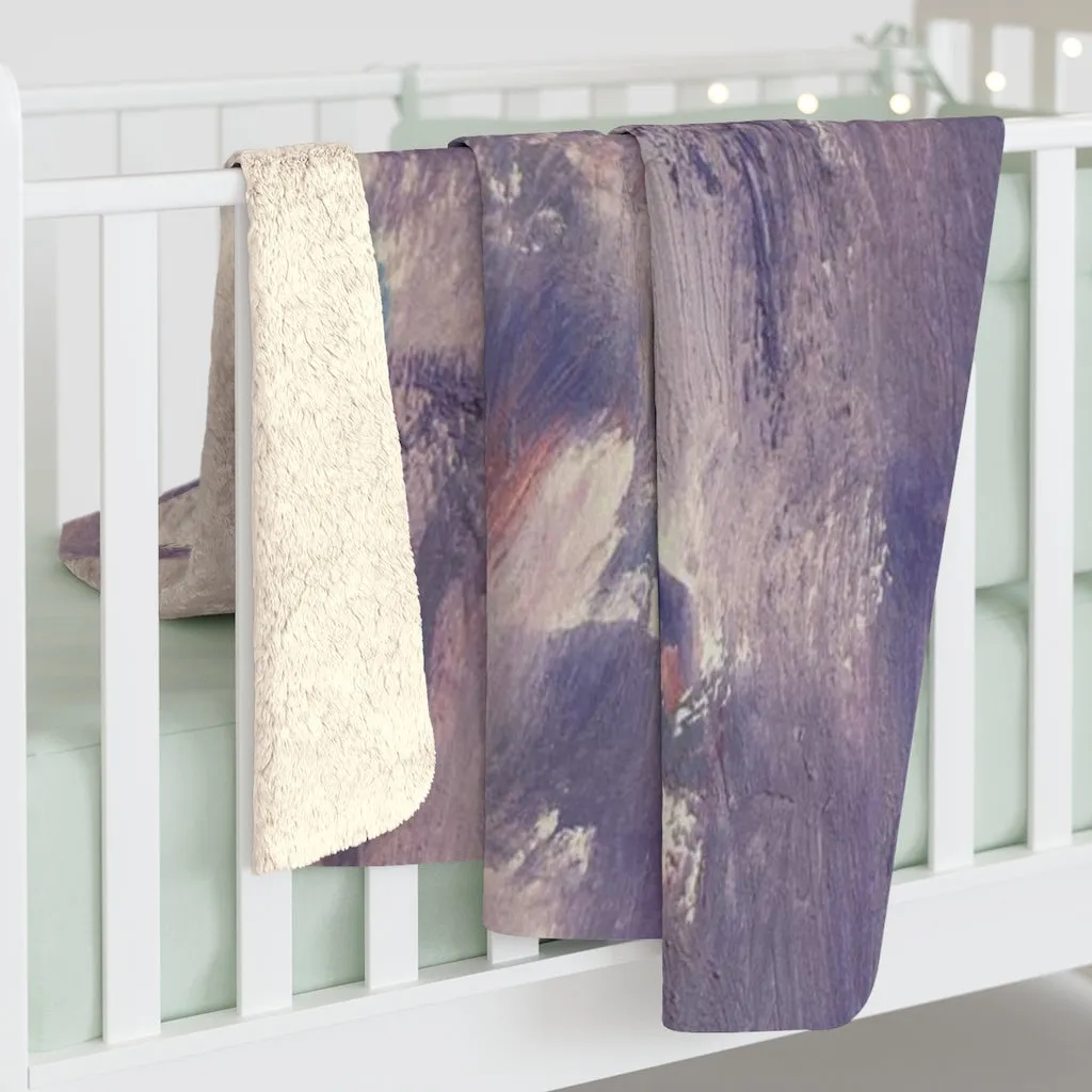 Abstract Comfy Blanket | Lavander Purple Cream