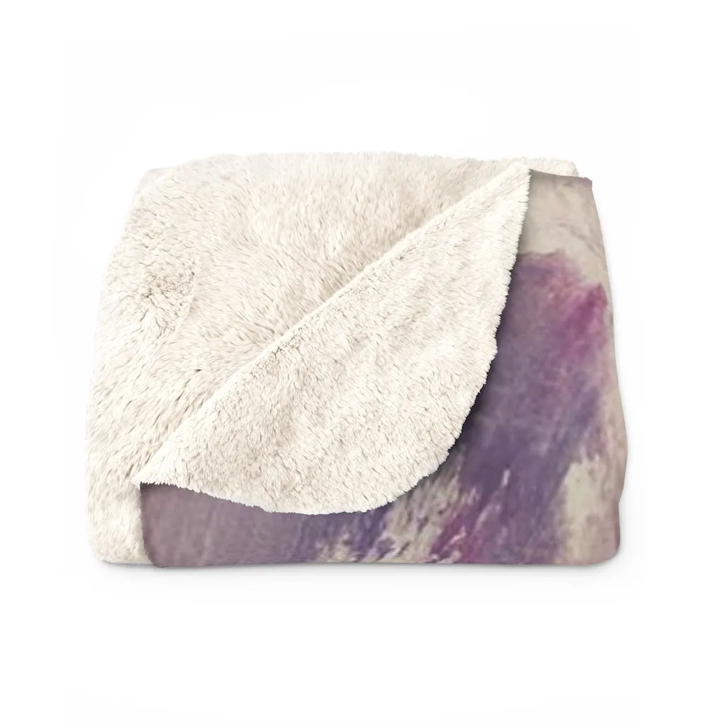 Abstract Comfy Blanket | Lavander Purple Cream