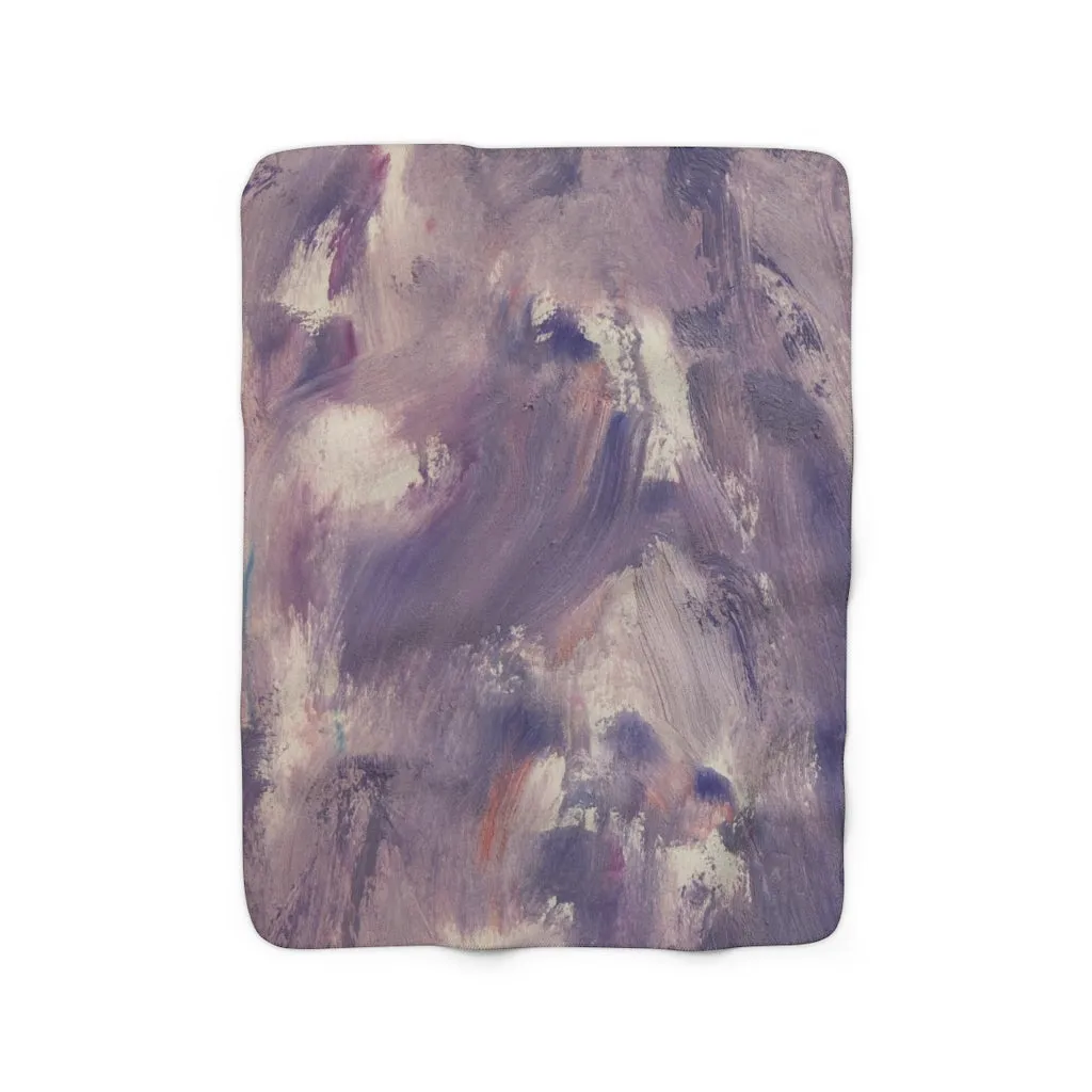 Abstract Comfy Blanket | Lavander Purple Cream