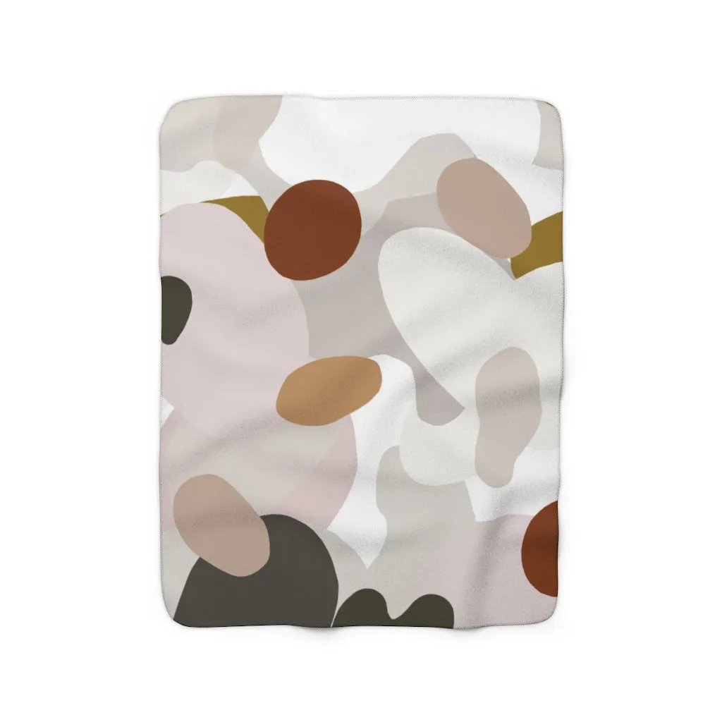 Abstract Comfy Blanket | White Blush Terracotta