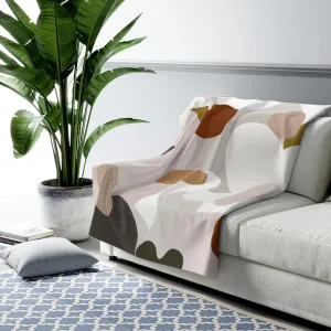 Abstract Comfy Blanket | White Blush Terracotta