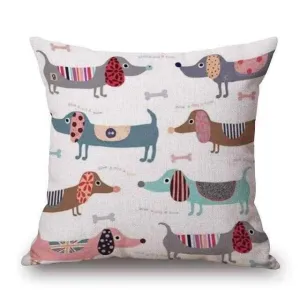 Abstract Dachshunds Throw Cushion