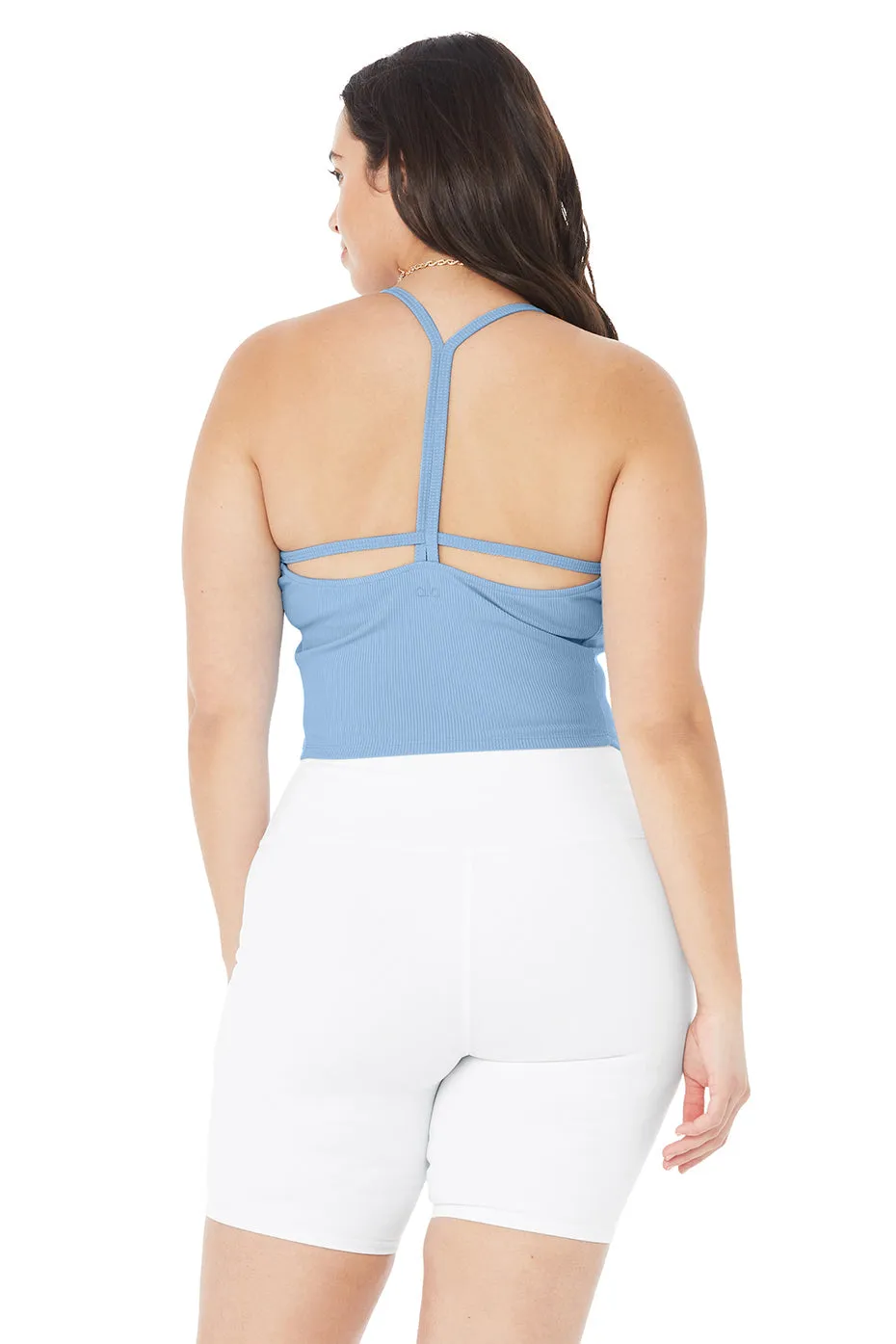 Alosoft Ribbed Crop Calm Tank - Blue Skies