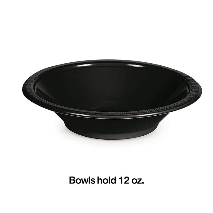 Black 12 Oz Plastic Bowls (20/Pkg)