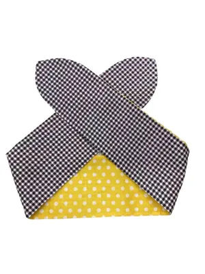 Black & White Gingham Wired Hair Tie