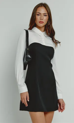 Black Tailored Shirt Dress