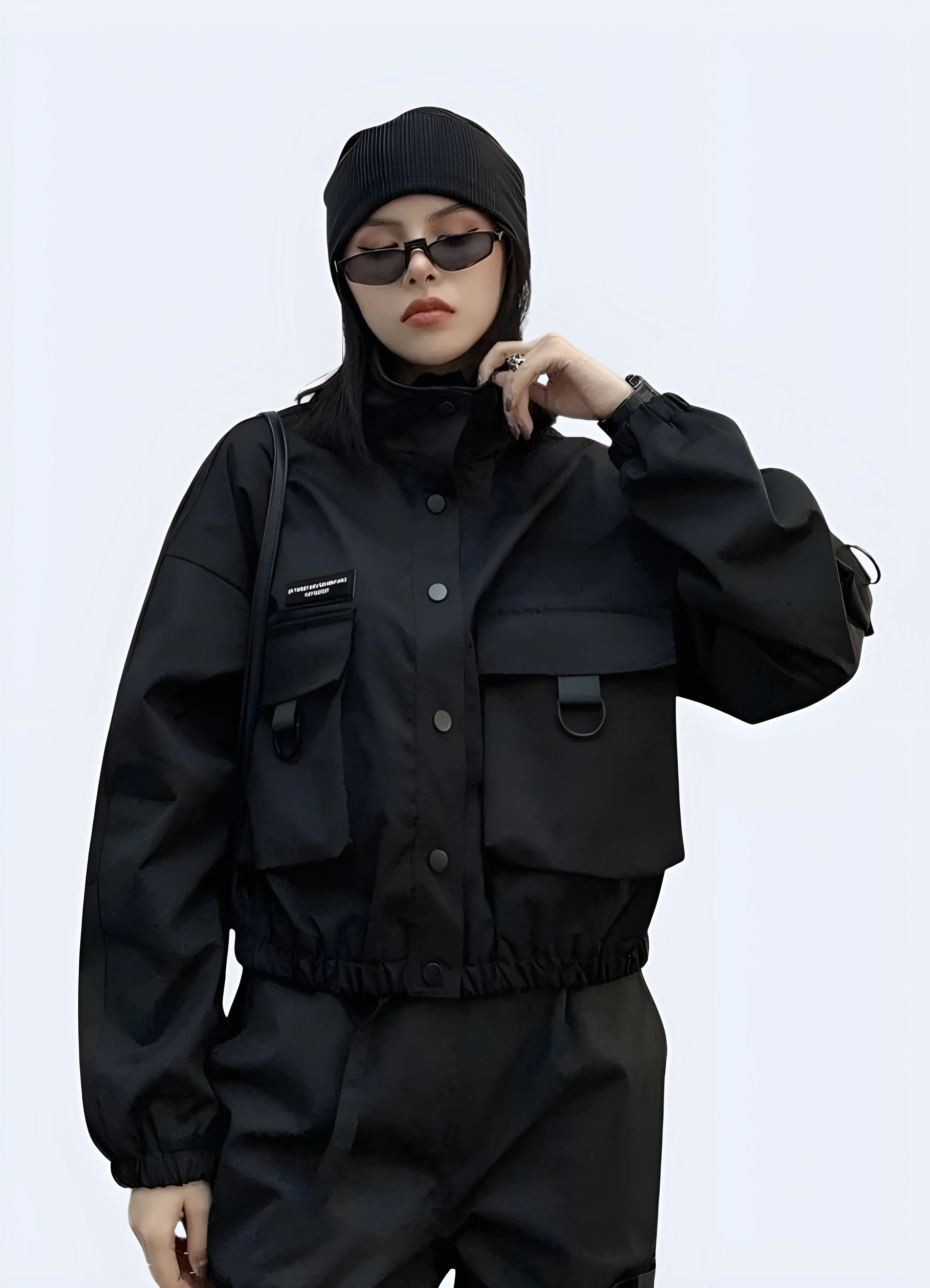 Black Women's Utility Jacket