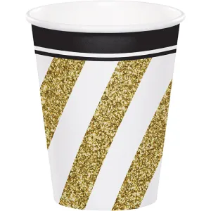 Bulk Black and Gold 9 oz Paper Cups (96 per Case)