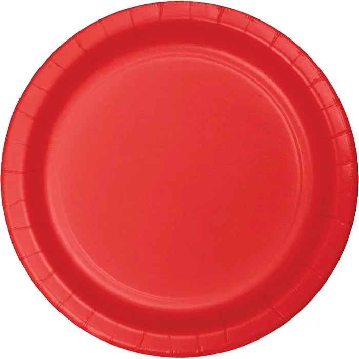 Bulk Classic Red Paper Dessert Plates (900 per Case)