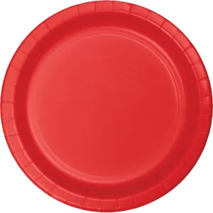 Bulk Classic Red Paper Dessert Plates (900 per Case)