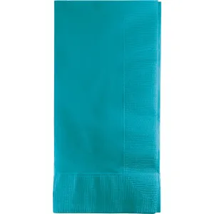 Bulk Pack of 100 Bermuda Blue Dinner Napkins 2Ply 1/8Fld