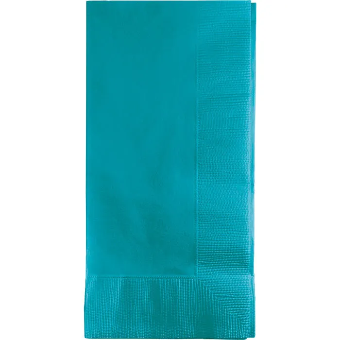 Bulk Pack of 100 Bermuda Blue Dinner Napkins 2Ply 1/8Fld