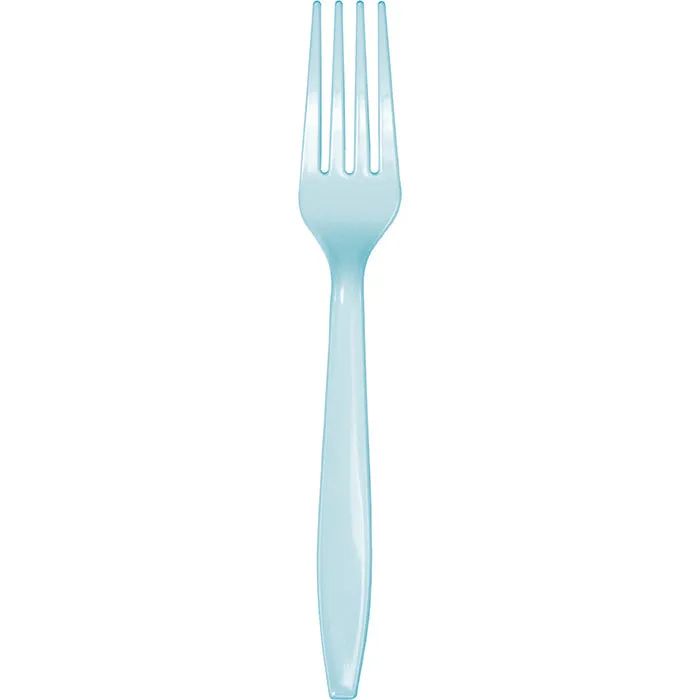 Bulk Pack of 100 Pastel Blue Plastic Forks