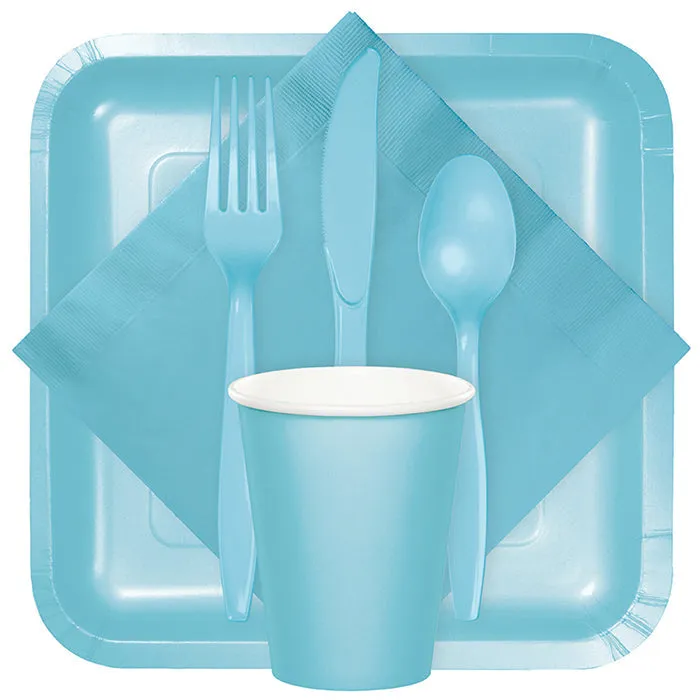 Bulk Pack of 100 Pastel Blue Plastic Forks