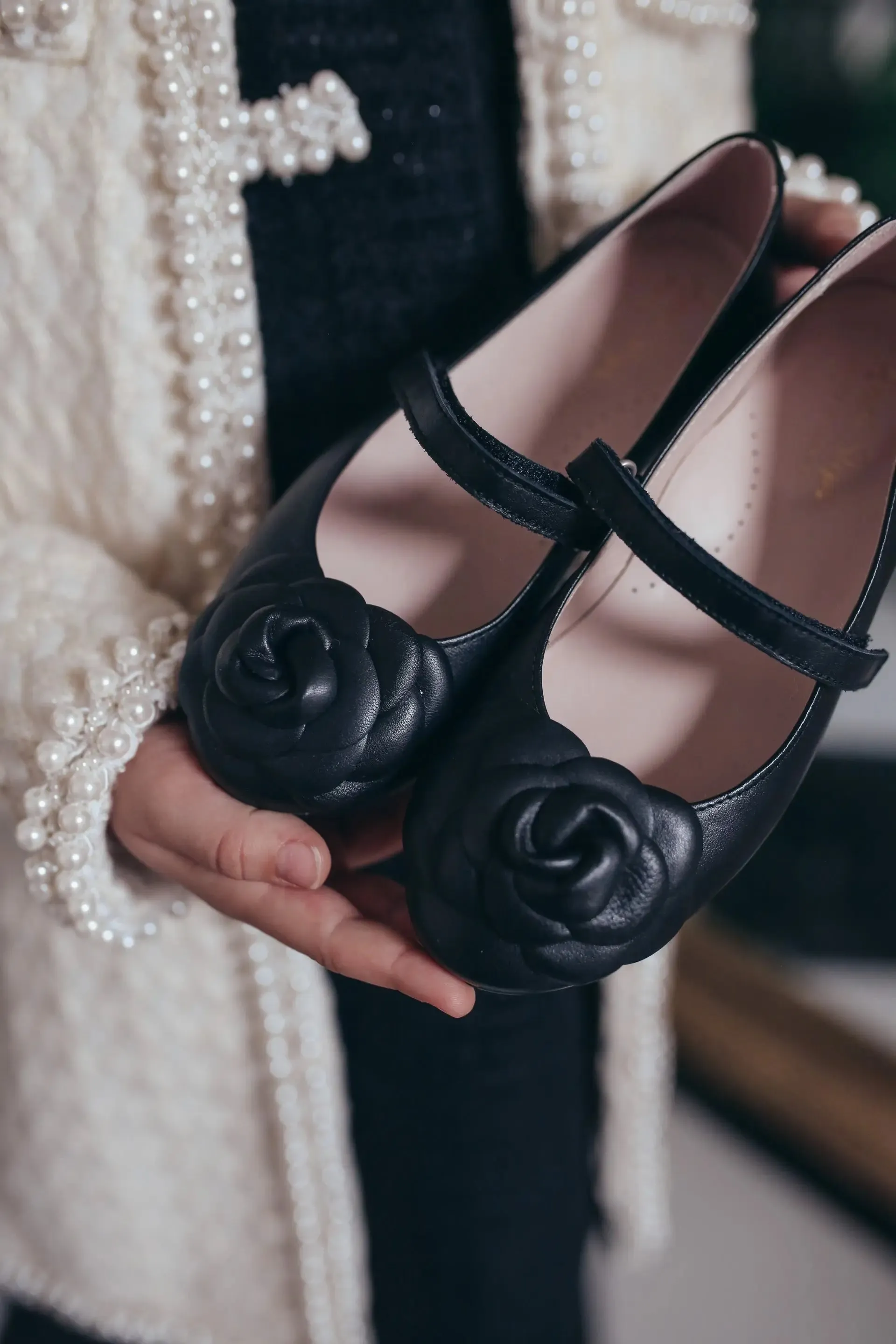 Camille- Black Leather Mary Jane Shoes