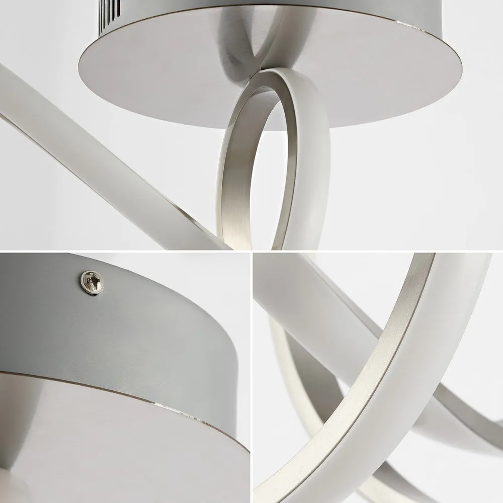 Chantelle 19.5" Modern Minimalist Aluminum Loop Integrated LED Semi Flush Mount