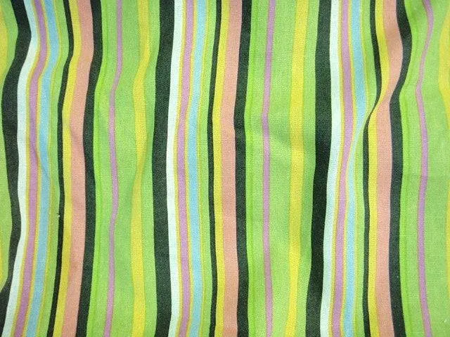 Colourful Stripes -  Faux Linen Print