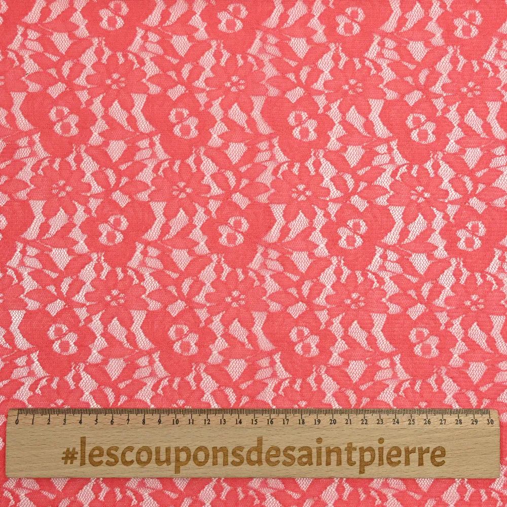 Dentelle polyester Sandrine corail