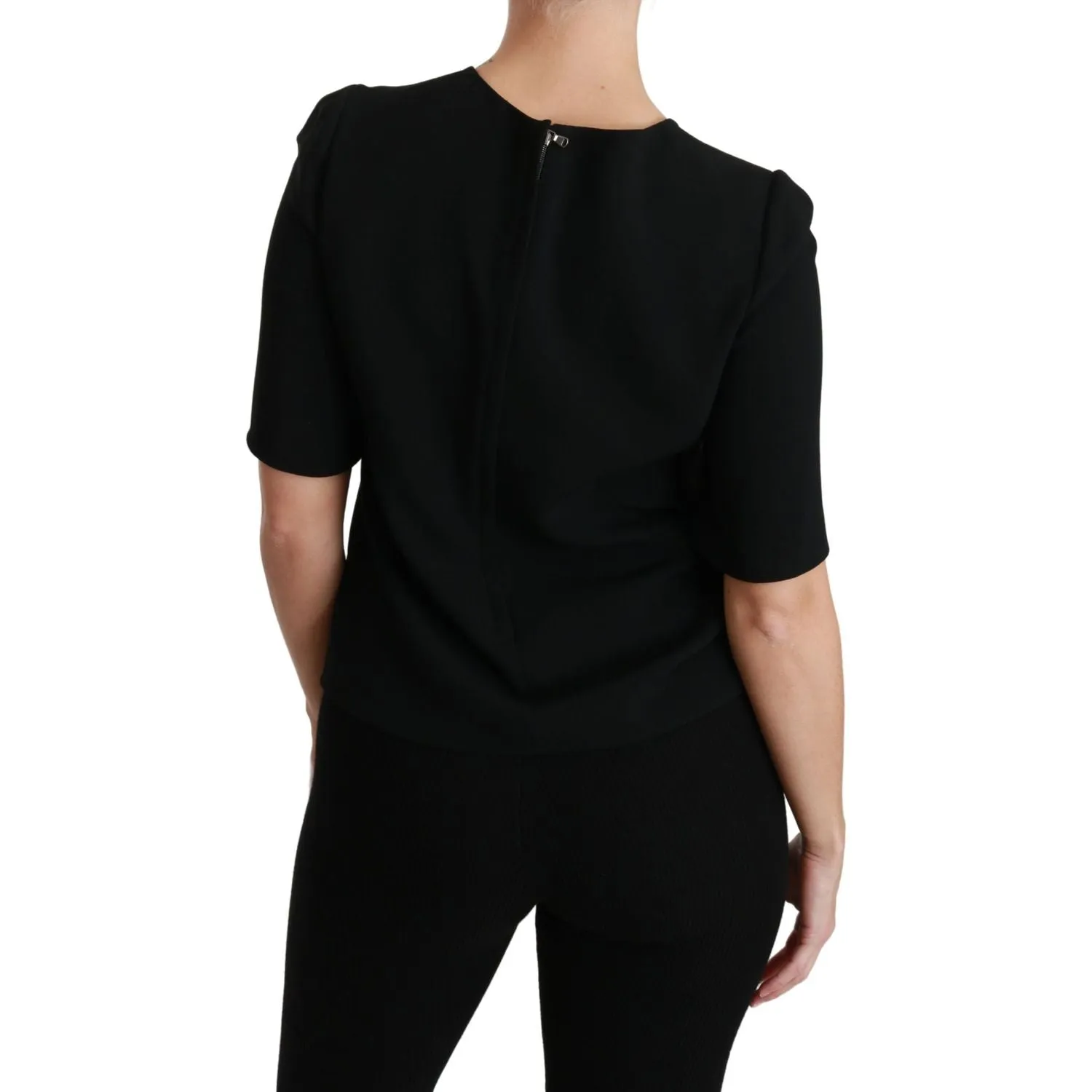 Dolce & Gabbana Elegant Black Stretch Blouse Top