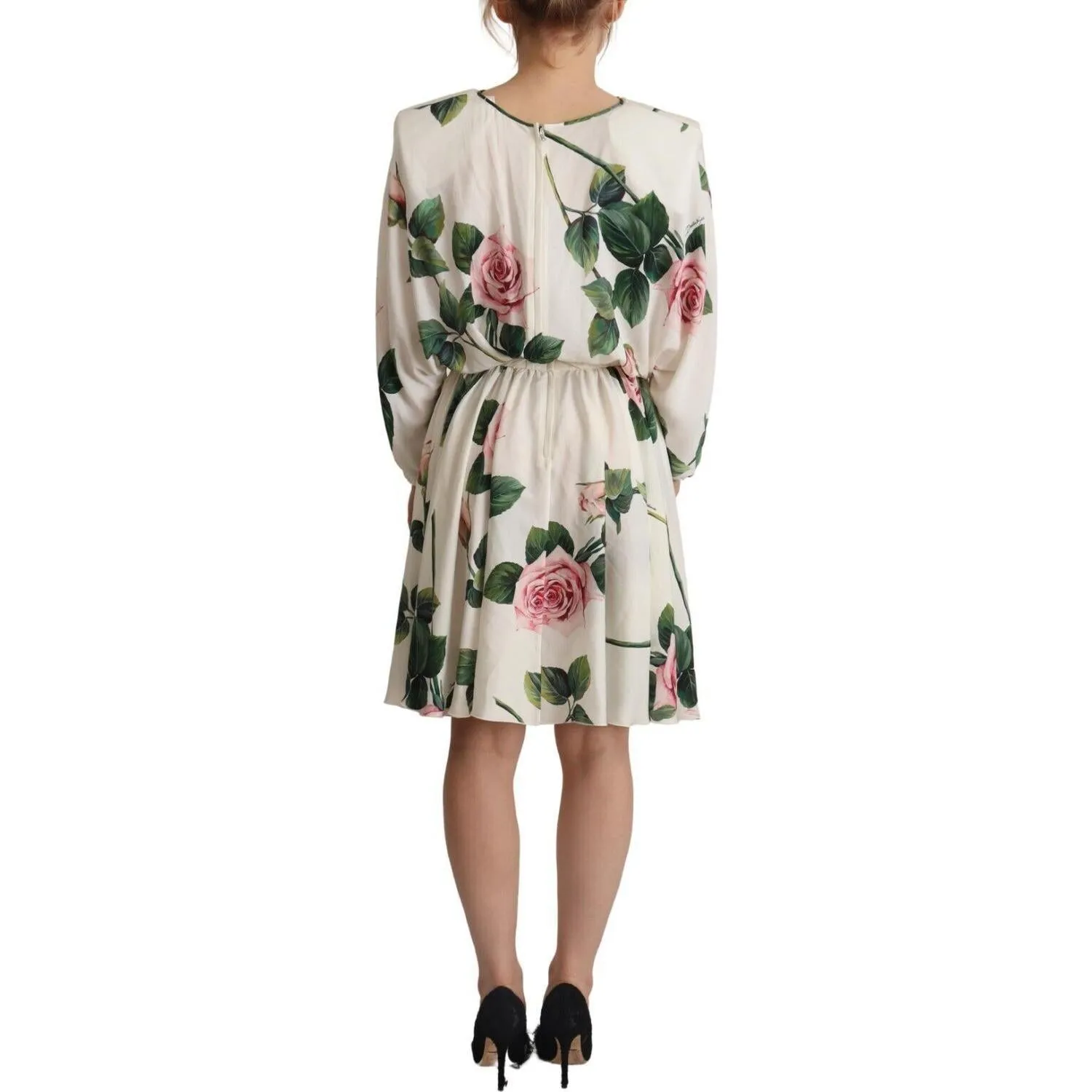 Dolce & Gabbana Elegant Silk Floral A-Line Dress