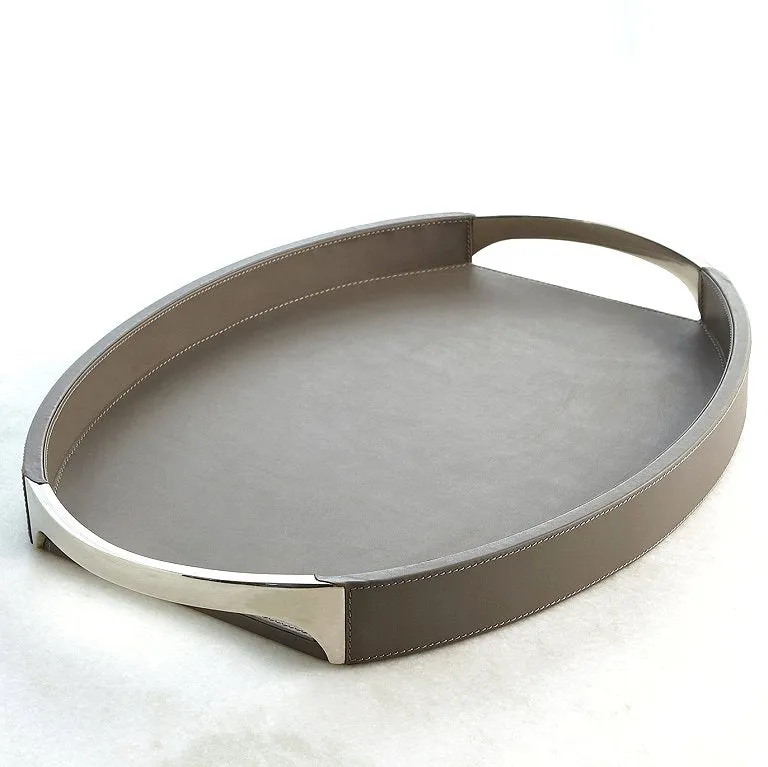 Dover Gray Leather Serving Trays