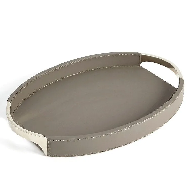 Dover Gray Leather Serving Trays