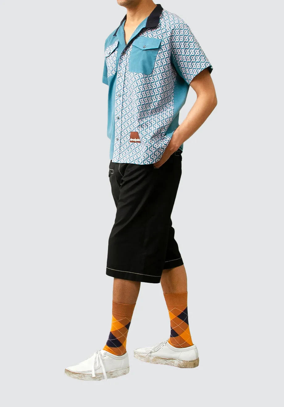 Dp-Printed Bowling Shirt | Blue