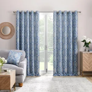 Dreams & Drapes Vivianna Eyelet Curtains  - Blue