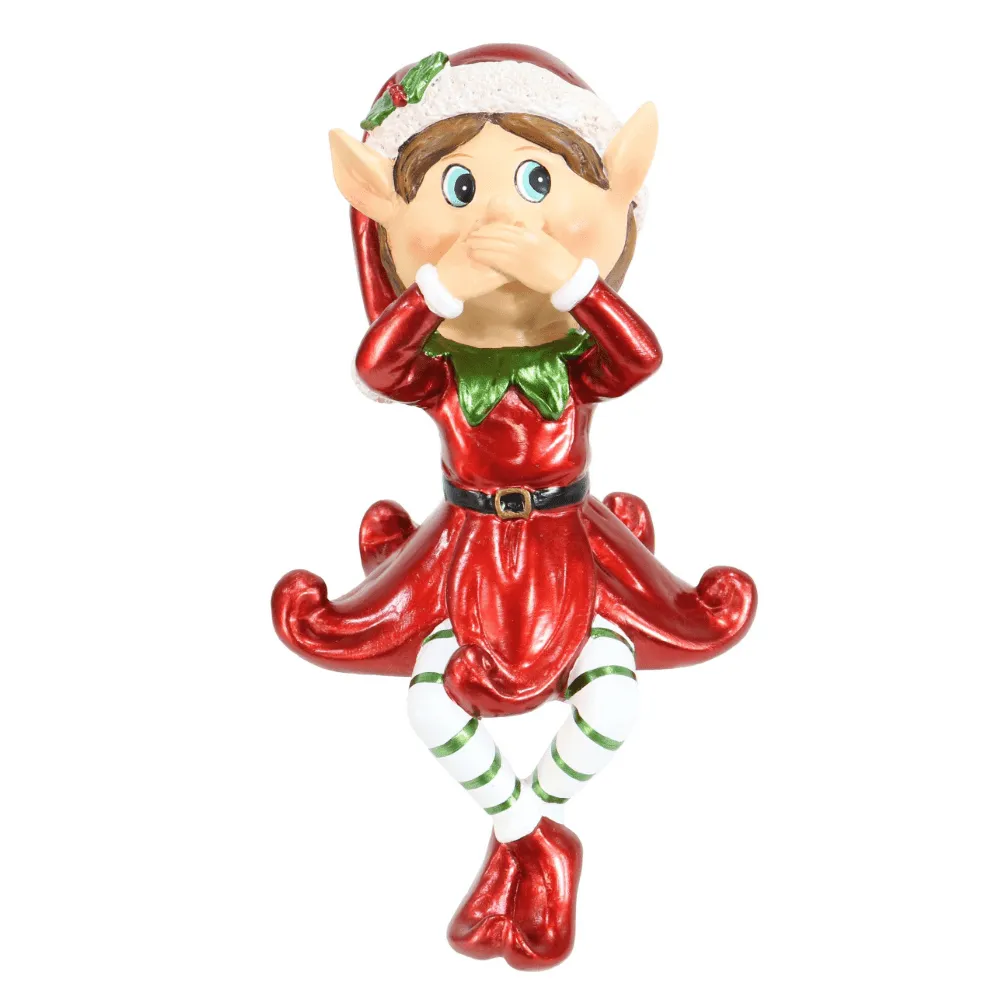 Elf Resin Stocking Holder Asst