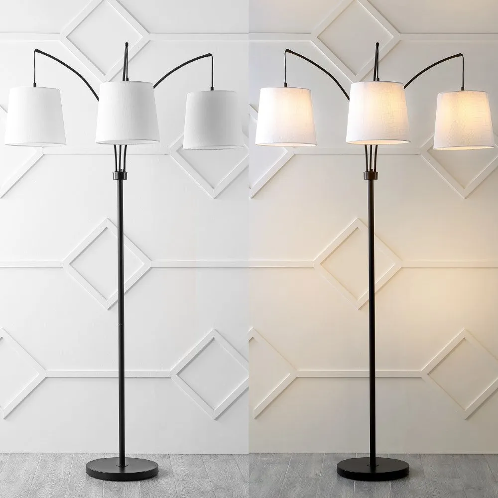 Enzo 72.5" Mid-Century Modern Head-Adjustable Iron LED Arc Floor Lamp