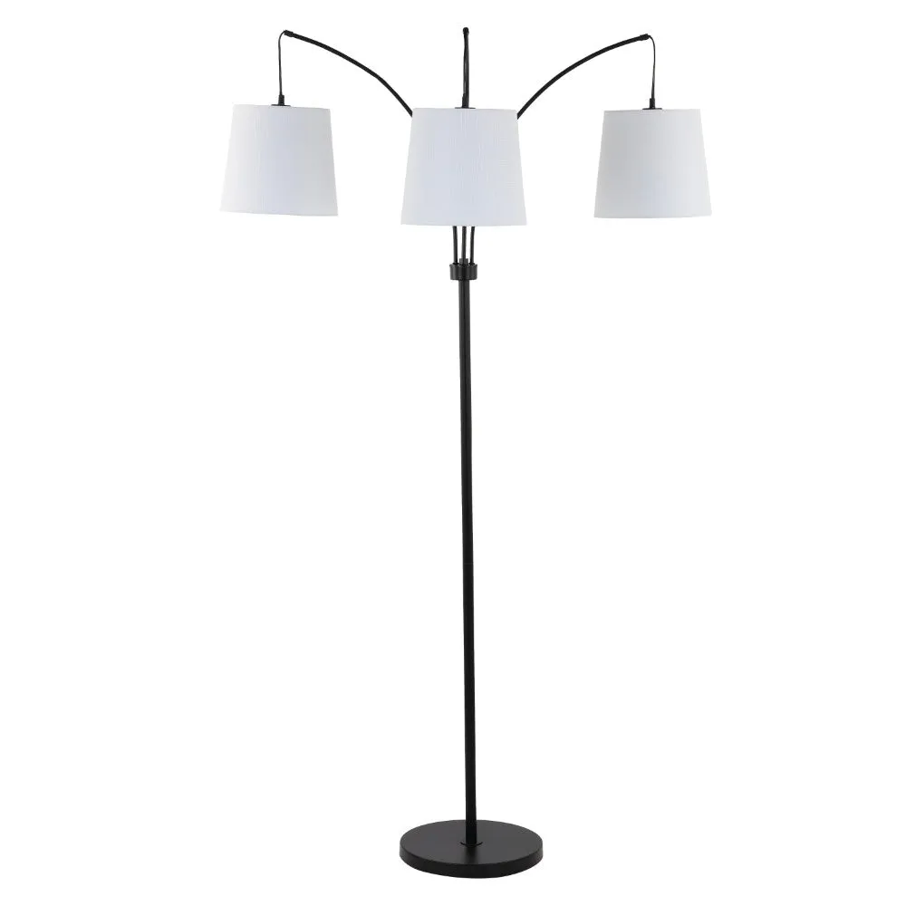 Enzo 72.5" Mid-Century Modern Head-Adjustable Iron LED Arc Floor Lamp