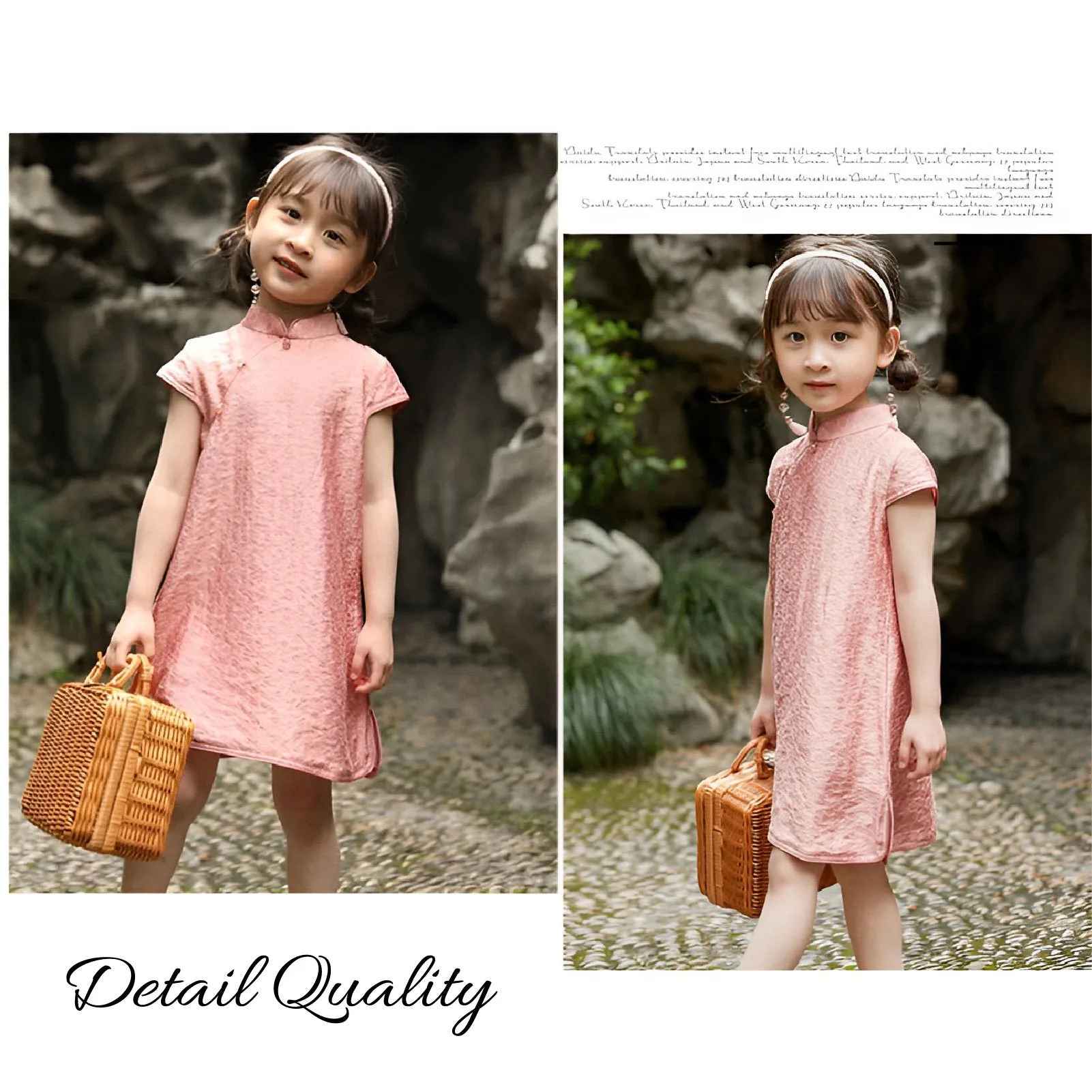 Girls' Pink Chinese Dress Cheongsam