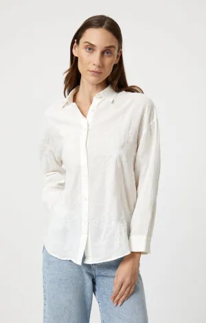 JACQUARD LONG SLEEVE SHIRT IN WHITE